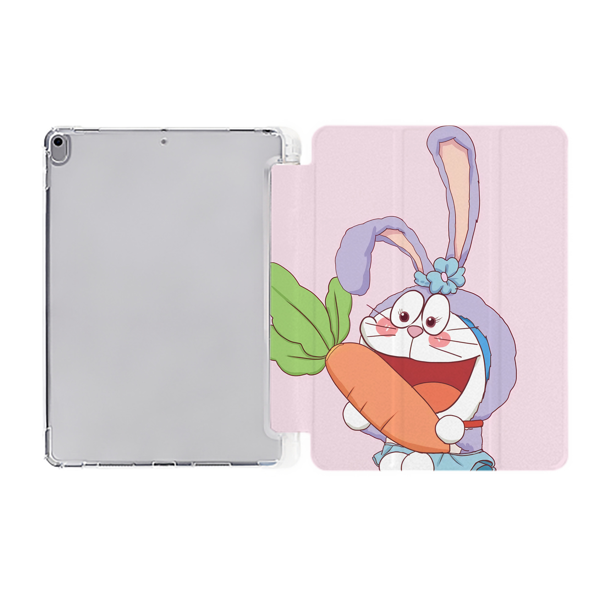 （画像用） ドラえもん Doraemon IPad ケース ペン収納付き 三つ折りスタンド PUレザー×シリコン 対応機種9.5/10.5/10.9インチ